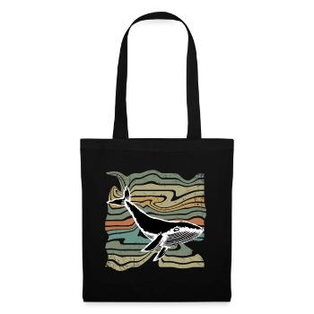 Baleine baleine baleine bleue - Sac en tissu - noir - Devant