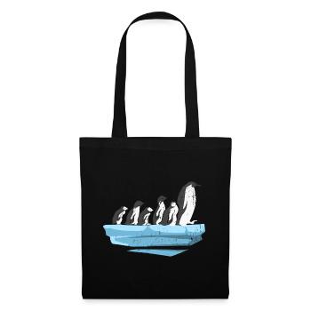 Pinguine Pinguin Pinguinfamilie Geschenk - Stoffbeutel - Schwarz - Vorne