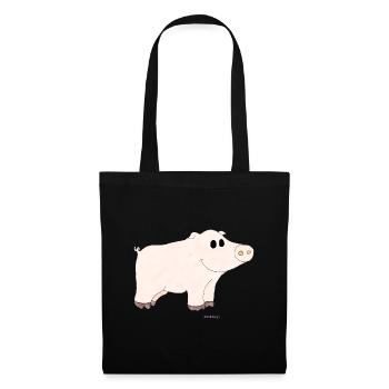 Schwein / Pig - Stoffbeutel - Schwarz - Vorne