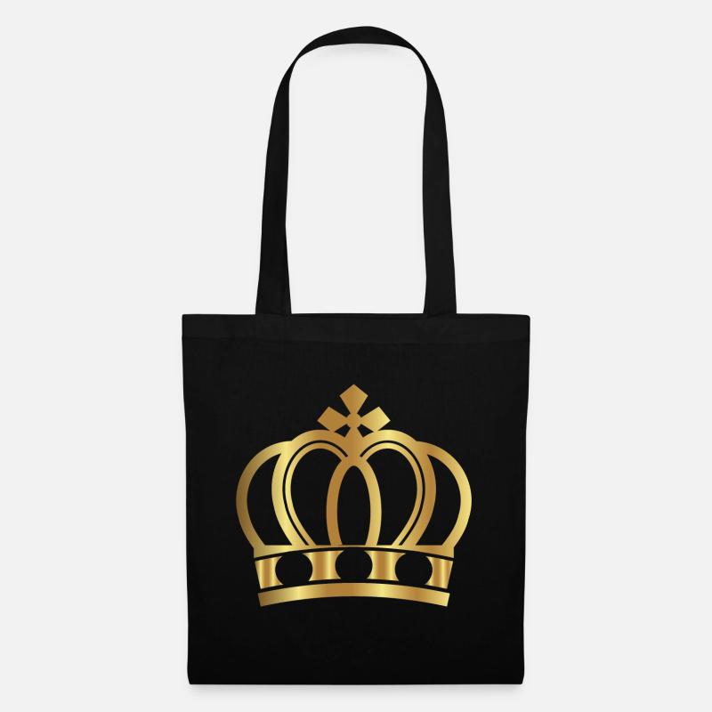 Crown Crowns King Queen JGA Wedding Bride Bräu - Tote Bag - black