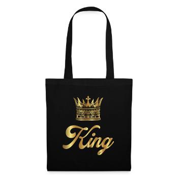 Couronne de couronnes King Queen JGA Wedding Bride Bräu - Sac en tissu - noir - Devant