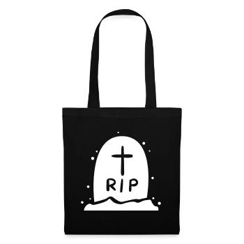 RIP Grabstein Skizze - Stoffbeutel - Schwarz - Vorne