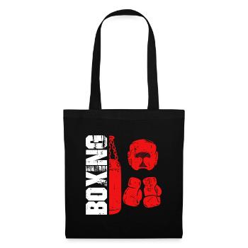 Boxen Sparring Sport Hobby Boxhandschuh Boxsack - Stoffbeutel - Schwarz - Vorne
