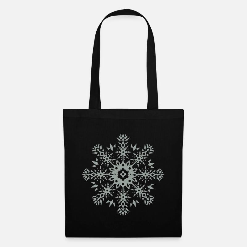 Schneeflocken-Ornament - Stoffbeutel - Schwarz