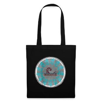 Ozeanwellen mit Vintage - Wellen - Schriftzug Surf - Stoffbeutel - Schwarz - Vorne