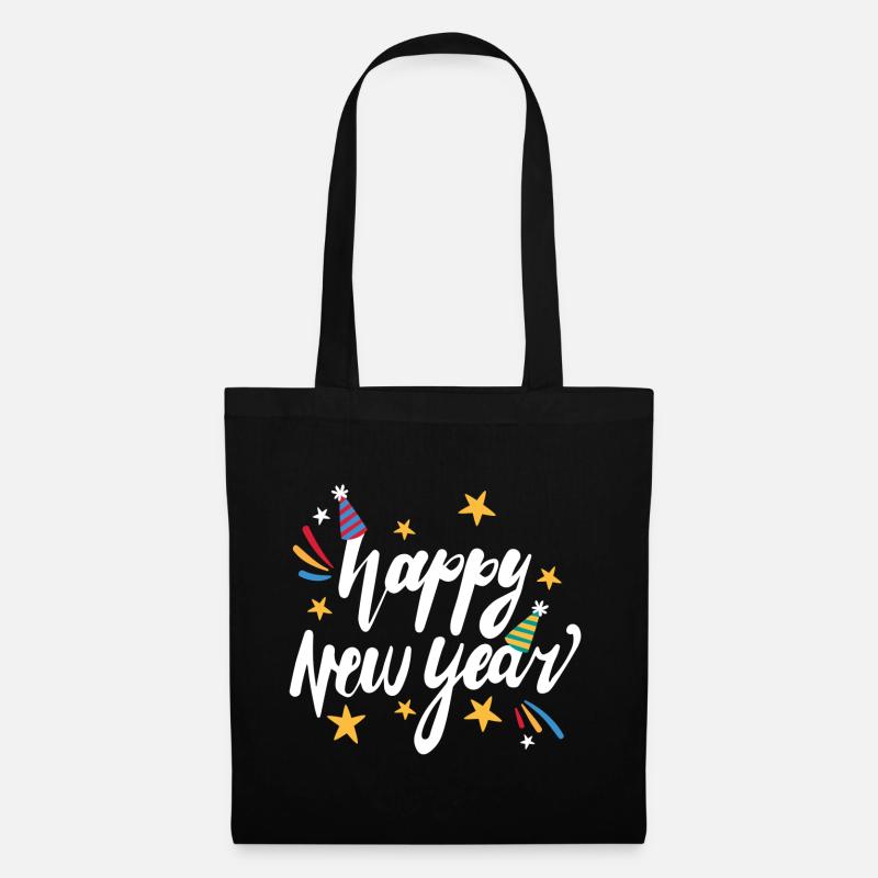 happy new year - Stoffbeutel - Schwarz