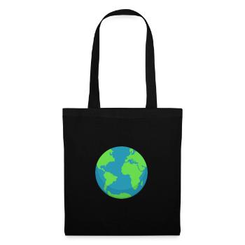 Planet Earth Minimalist – Style Travel & Éco - Sac en tissu - noir - Devant