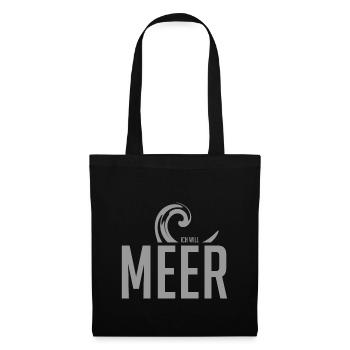Wave Motif with Sea Message - Tote Bag - black - Front