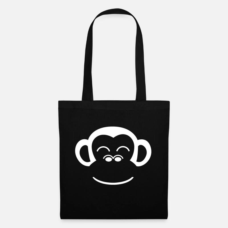 Affe Affengesicht Gorilla Menschenaffe Tiergesicht - Stoffbeutel - Schwarz