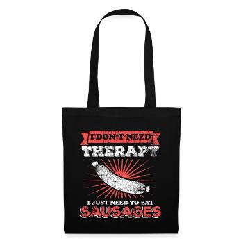 Saucisses viande - Sac en tissu - noir - Devant