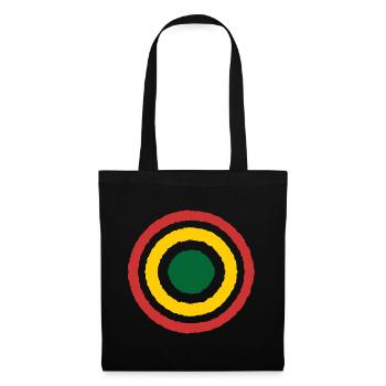 Abstrakter konzentrischer Reggae Kreis-Design - Stoffbeutel - Schwarz - Vorne