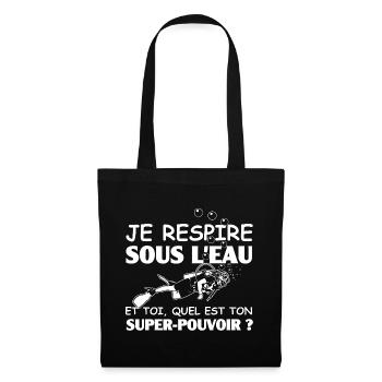 Super-Pouvoir Plongeuse - Sac en tissu - noir - Devant