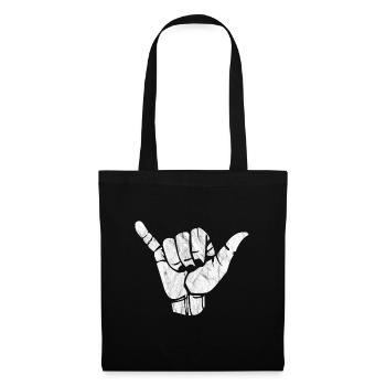 Signe de la main shaka accrocher - Sac en tissu - noir - Devant