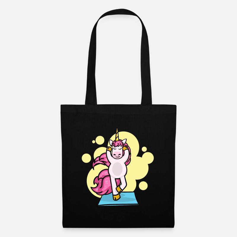 Pilates Unicorn Übung Training Workout Gym - Stoffbeutel - Schwarz