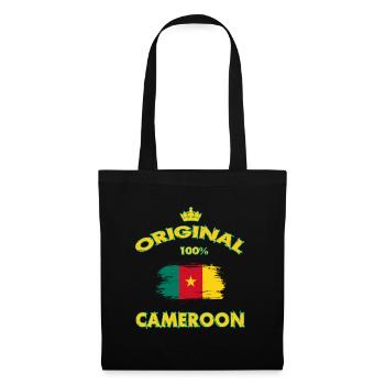 Kamerun Original 100% / Geschenk Afrika - Stoffbeutel - Schwarz - Vorne