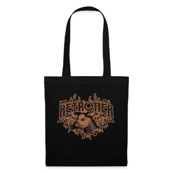 Tête de cerf de cerf orignal rétro Rennes - Sac en tissu - noir - Devant