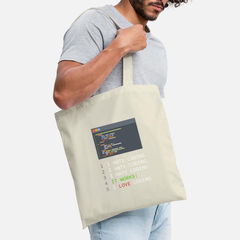 I love Coding! Programmierer, Nerds, Computer Stoffbeutel