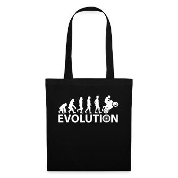 Evolution Affe zum Motorbiker Lustiges Geschenk - Stoffbeutel - Schwarz - Vorne