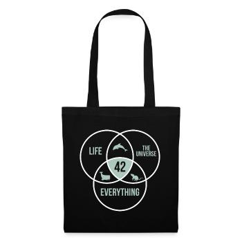 42 Réponse à Toute vie Univers Nombre 42 - Sac en tissu - noir - Devant