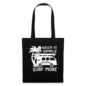 Keep It Simple Surf More - Stoffbeutel - Schwarz - Vorne