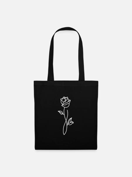 Rose - Stoffbeutel - Schwarz