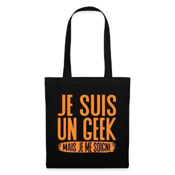 Je suis un geek mais je me soigne - Sac en tissu - noir - Devant