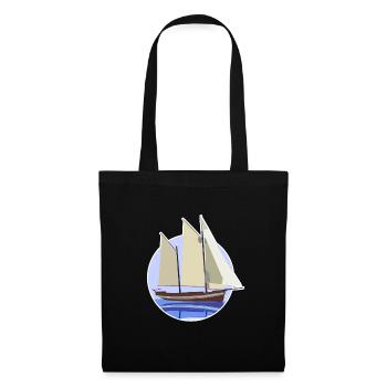 Illustration de cercle pastel de voilier - Sac en tissu - noir - Devant