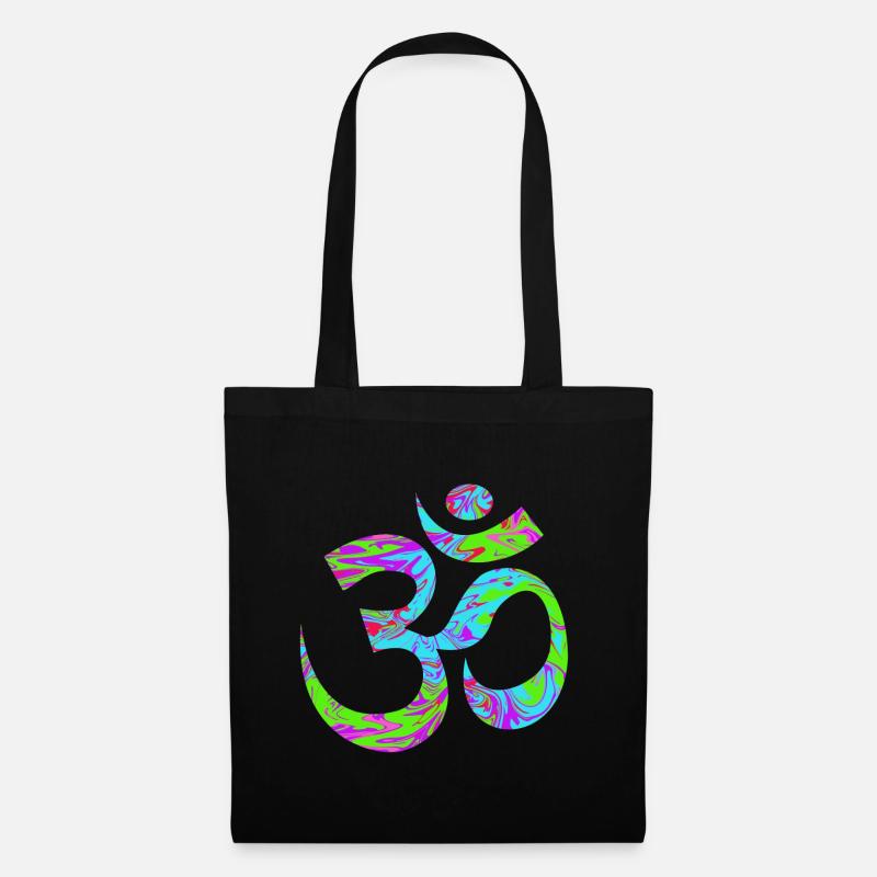 Om - Aum psychedelisch grün - Stoffbeutel - Schwarz
