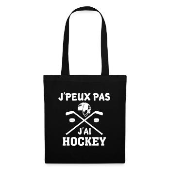 t-shirt drôle j'peux pas j'ai hockey - Sac en tissu - noir - Devant