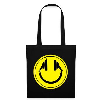 Headphones smiley wire plug - Stoffbeutel - Schwarz - Vorne