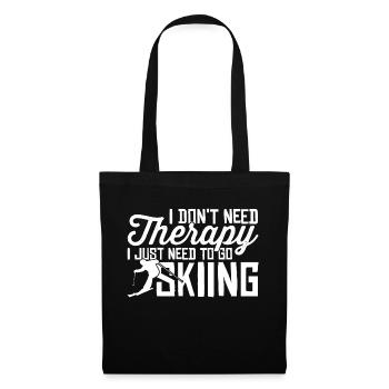 Skiing is better therapy Winter sports - Tote Bag - black - Front
