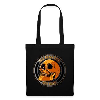 Atheist Schädel Totenkopf Meister Gott Gold - Stoffbeutel - Schwarz - Vorne