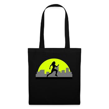 coureuse, courir, running, run - Sac en tissu - noir - Devant