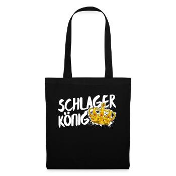 Schlagerkönig Schlager König Krone Statement - Stoffbeutel - Schwarz - Vorne
