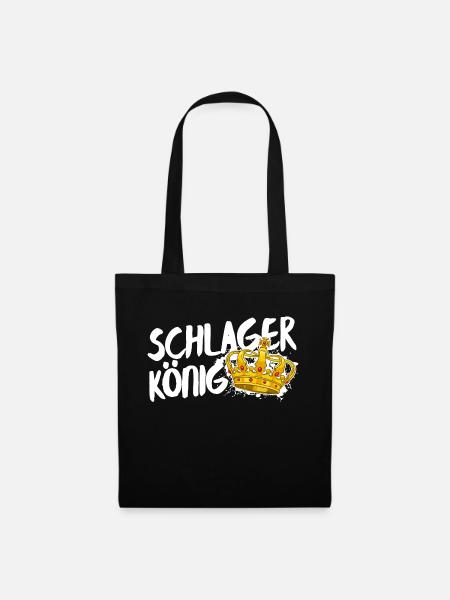 Schlagerkönig Schlager König Krone Statement - Stoffbeutel - Schwarz