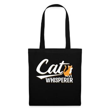 Katzenflüsterer Lustiges Geschenk - Stoffbeutel - Schwarz - Vorne