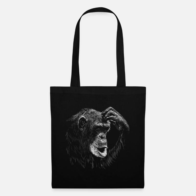 Affe - Stoffbeutel - Schwarz
