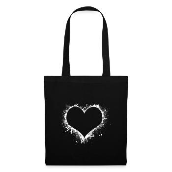 White heart - Tote Bag - black - Front