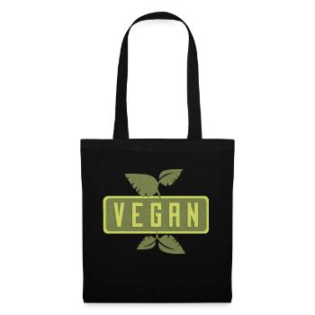 vegan - Stoffbeutel - Schwarz - Vorne