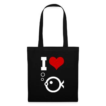 J'adore le poisson - Sac en tissu - noir - Devant