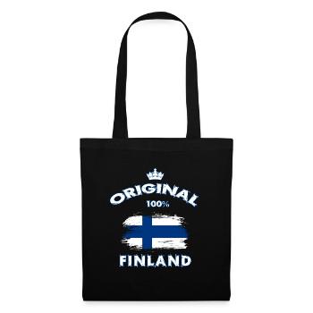 Finnland Original 100% / Helsinki Skandinavien - Stoffbeutel - Schwarz - Vorne
