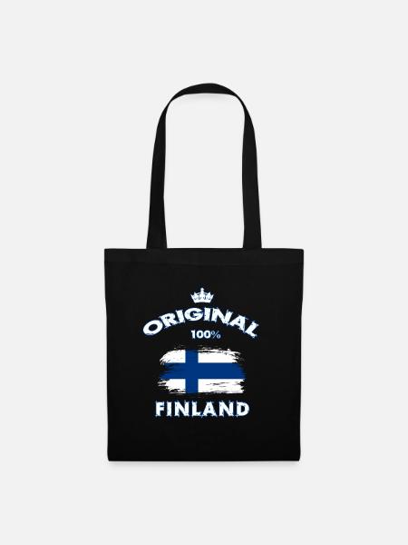 Finnland Original 100% / Helsinki Skandinavien - Stoffbeutel - Schwarz