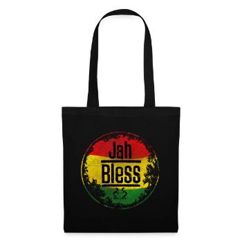 Jah Bless  Symbol rotgelbgrün - Stoffbeutel - Schwarz - Vorne
