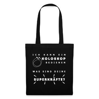 Ärzte Koloskop Superkraefte Endoskopie Geschenk - Stoffbeutel - Schwarz - Vorne