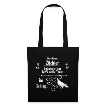 Taubenzüchter Shirt - Spruchshirt - Funshirt Taube - Stoffbeutel - Schwarz - Vorne