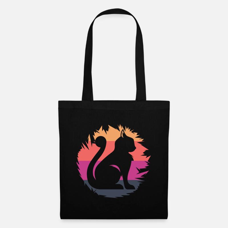 Katze Katzen Kater Symbol Farben Illustration Icon - Stoffbeutel - Schwarz