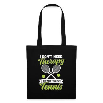Tennis Therapy Sport Fun Gift - Tote Bag - black - Front