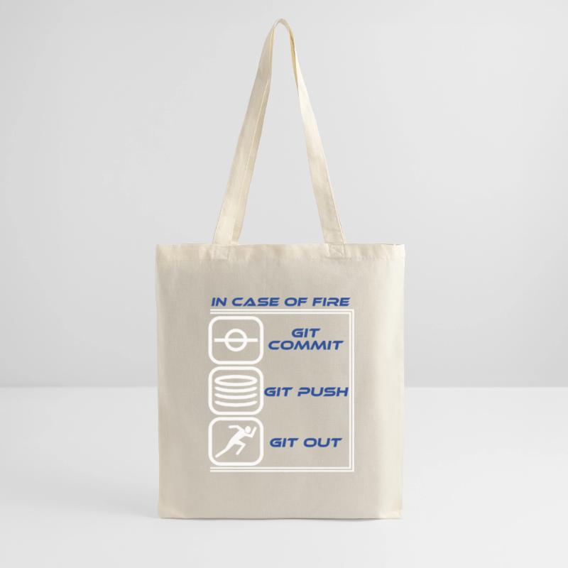 "En cas de feu Git Commit Git Push Git Out" Sac en tissu