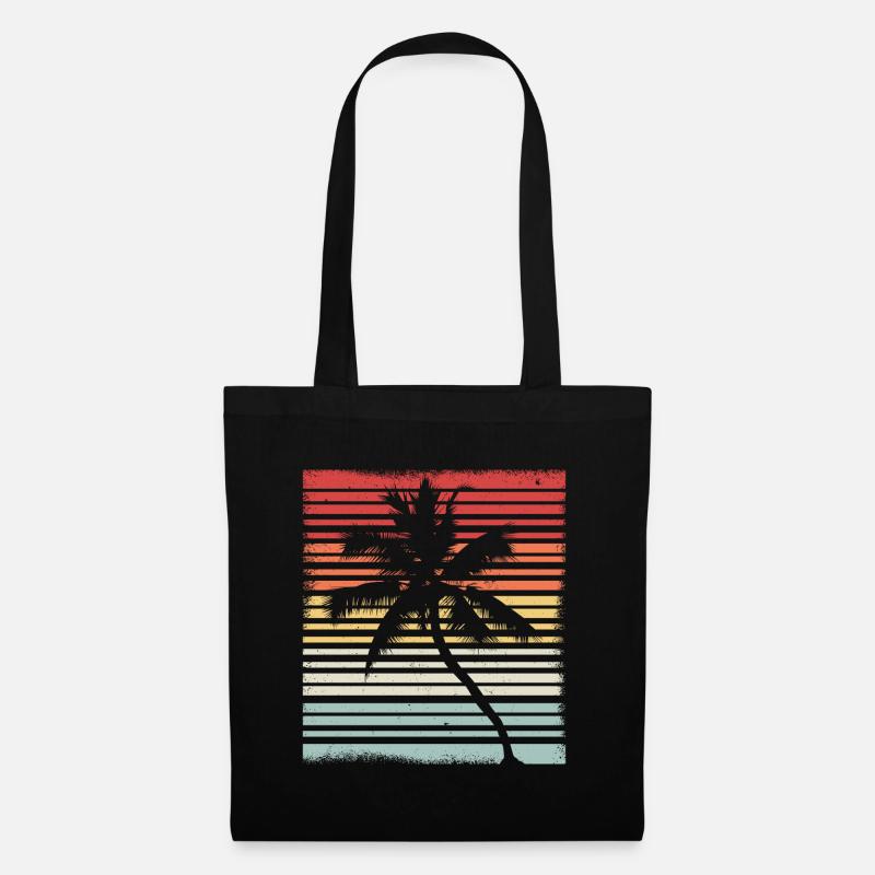 Kokosnuss Retro Vintage Cooles Geschenk - Stoffbeutel - Schwarz