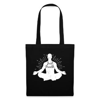 Yoga Atmen Ohm Meditation Cooles Geschenk - Stoffbeutel - Schwarz - Vorne